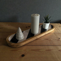 Vintage Look Neutral Stripe Enamel Tray Large - Cherish Home