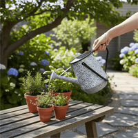 Vintage Style Embossed Daisy Watering Can with Tapered Base Floral Watering Jug - Cherish Home