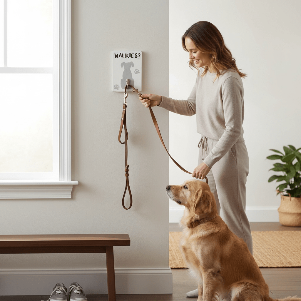 'Walkies' Dog Hook Sign wall mounted 13.5cm - Cherish Home