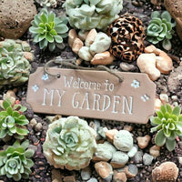 'Welcome to my garden' terracotta hanging sign - Cherish Home