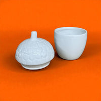 White Acorn Storage Jar with Lid - Ceramic Acorn Container for Home Decor, Candy, Sugar, and Kitchen Organisation - Cherish Home