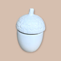 White Acorn Storage Pot Container - Cherish Home