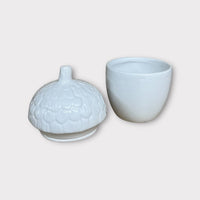 White Acorn Storage Pot Container - Cherish Home