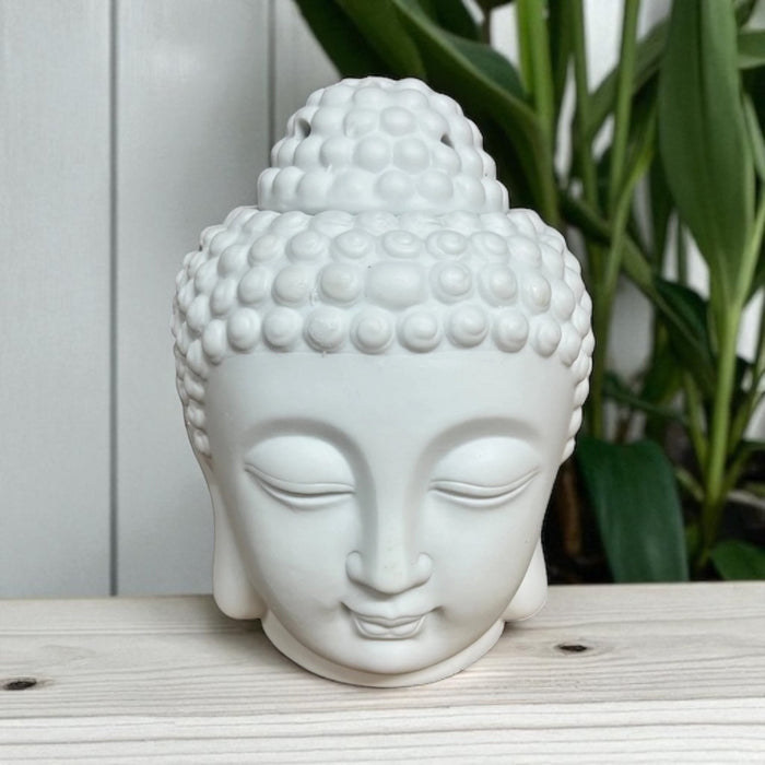 White Buddha Head Oil Burner - Cherish Home