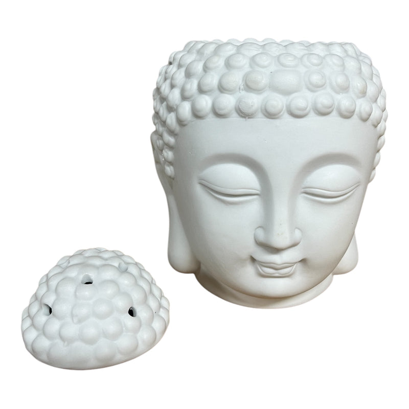 White Buddha Head Oil Burner - Cherish Home