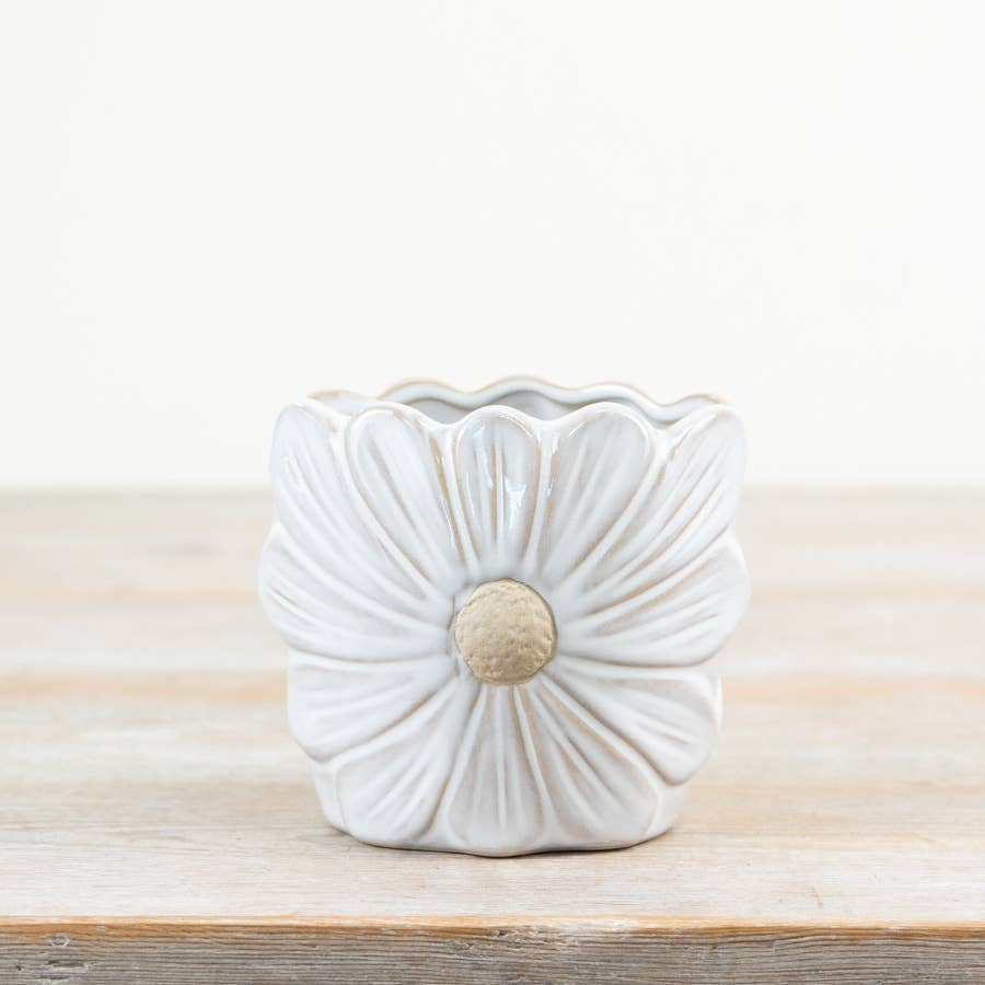 White Daisy Flower Vase 10cm - Cherish Home