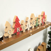 Wooden Christmas Decoration - Red, Green & White Trees - Cherish Home
