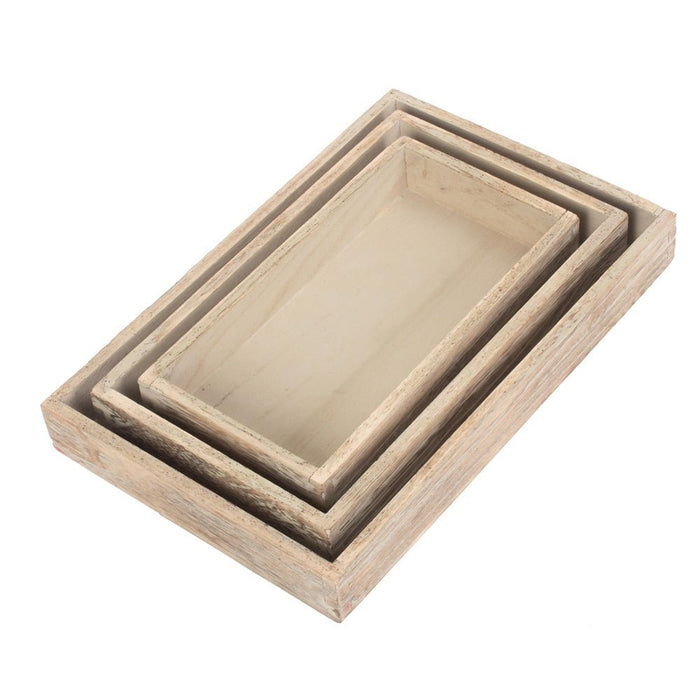 Wooden Plinth Tray for Home Decor Shallow Decorative Display Tray - Cherish Home