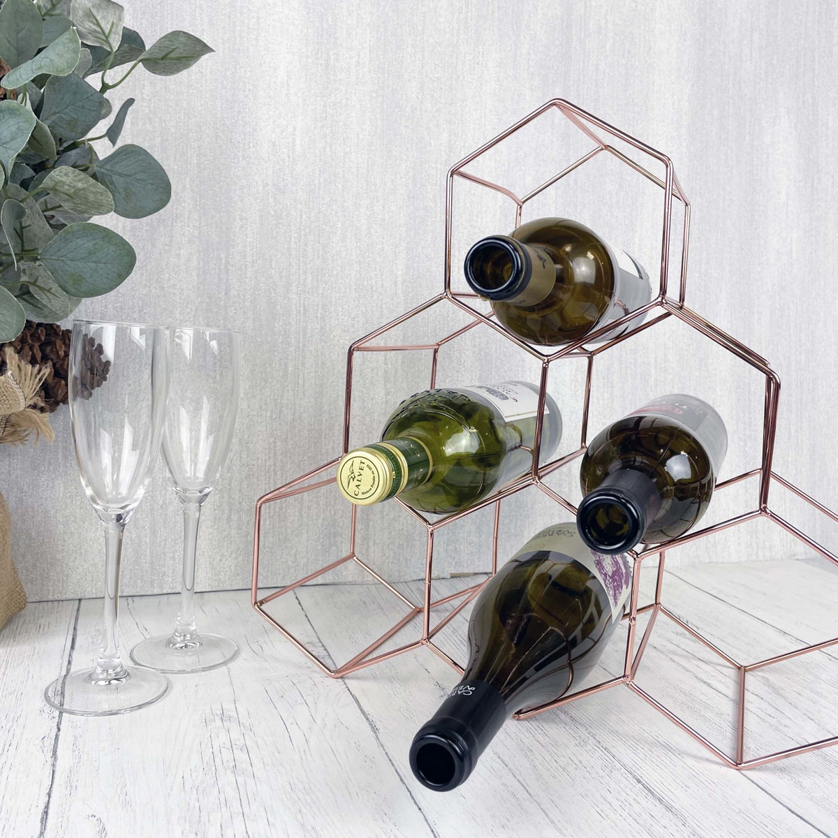 6-Bottle Copper Style Wine Rack - Cherish Home