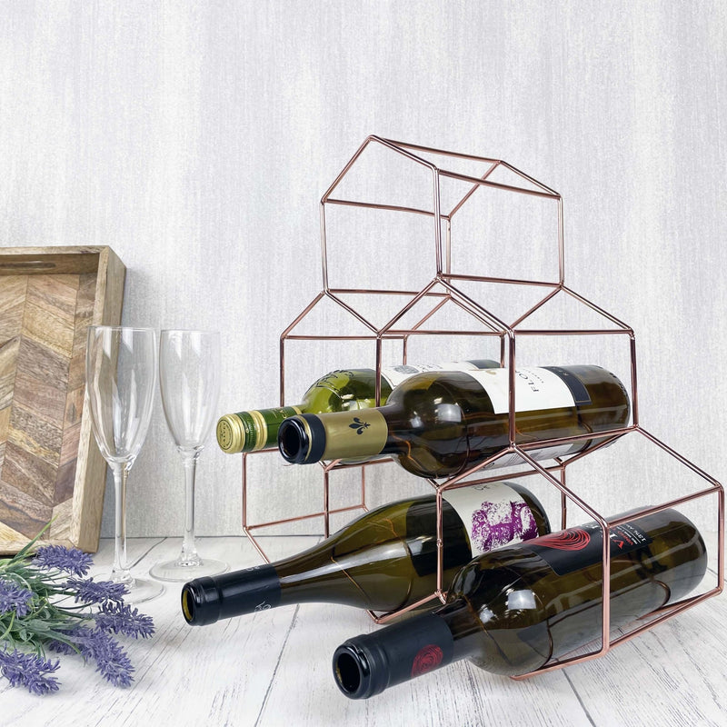 6-Bottle Copper Style Wine Rack - Cherish Home