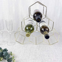 6-Bottle Gold Style Wine Rack - Cherish Home
