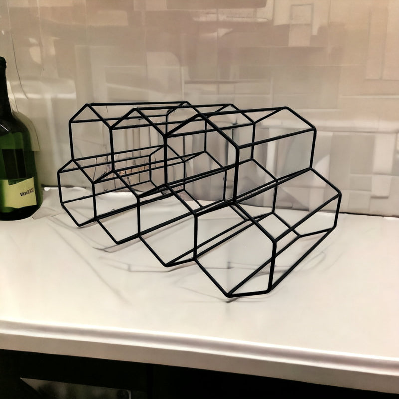 7-Bottle Black Style Wine Rack - Cherish Home