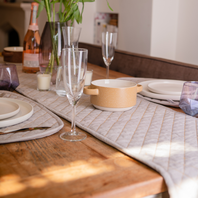 Organic Cotton Quilted Table Runner