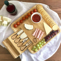 Bamboo Cheese Board & Cheese Knife Set - Cherish Home