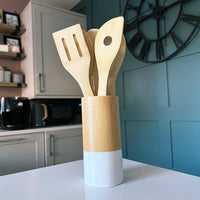 Bamboo Cooking Utensil & Holder Set - Cherish Home