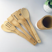 Bamboo Cooking Utensil & Holder Set - Cherish Home