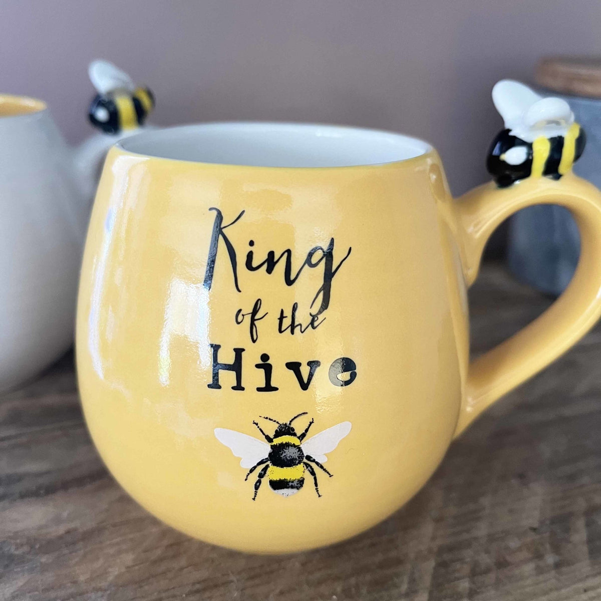 Bee Happy Queen & King Mug Set - Cherish Home