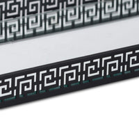Black decorative rectangle mirror trays set of 2 close up