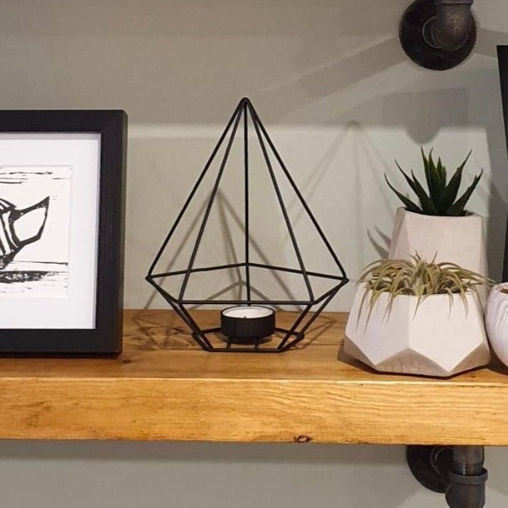 Black Pyramid Geometric Tea light Holder - Cherish Home