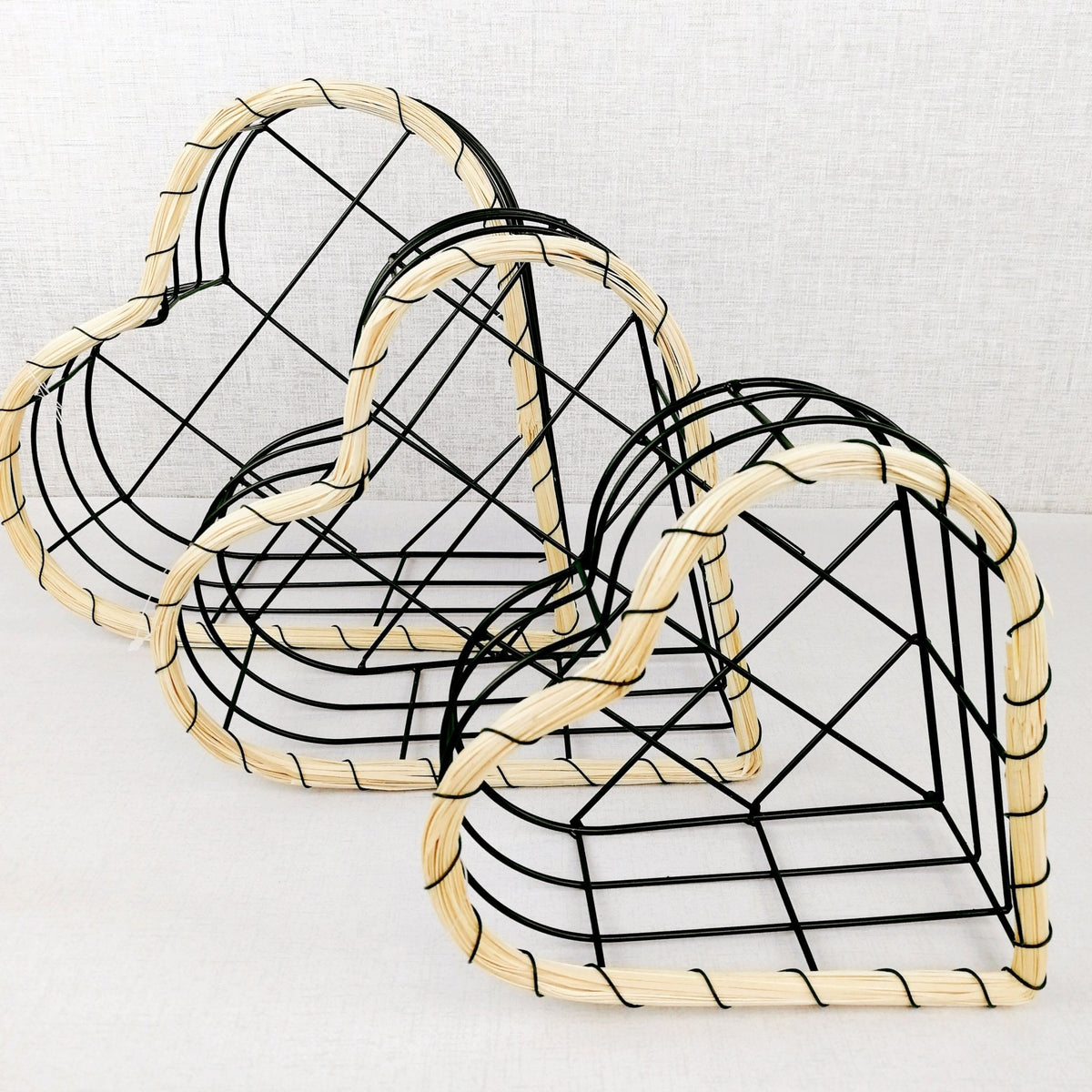 Black Wire Heart Storage Baskets