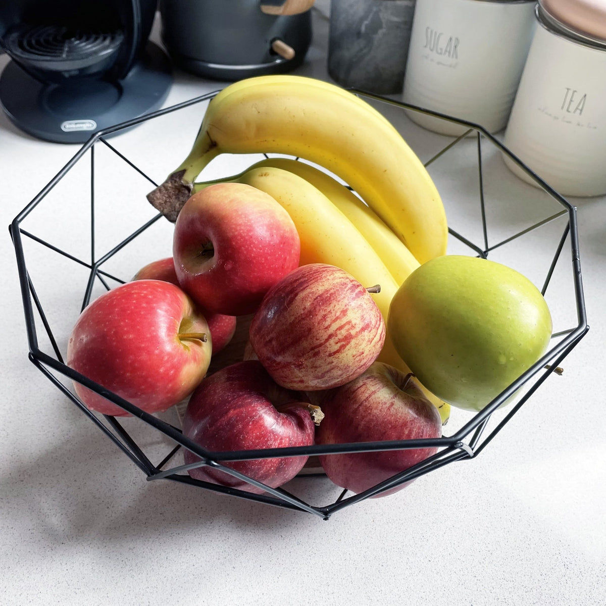 Copia Wire & Wood Fruit Bowl with Fruit