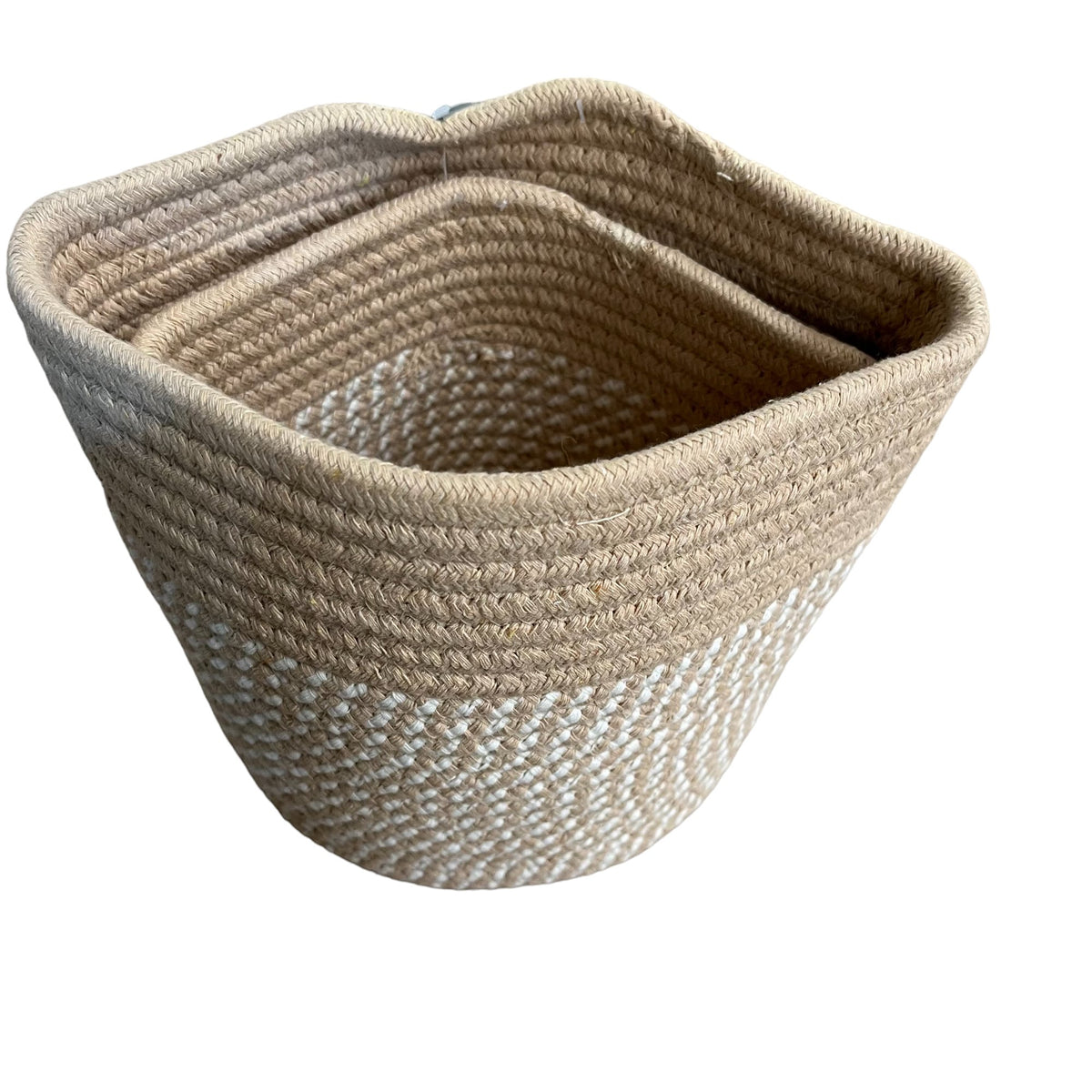 Cotton Rope Round Storage Baskets Set of 2 - Cherish Home