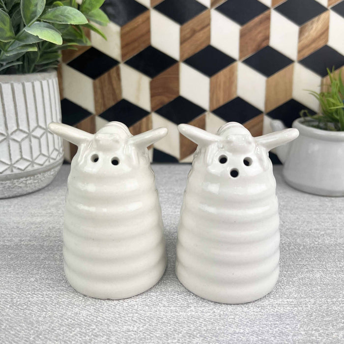 Cream Bee Hive Salt & Pepper Shaker Set - Cherish Home