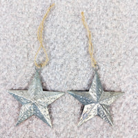 Decorative Metal Hanging Star set of two top view