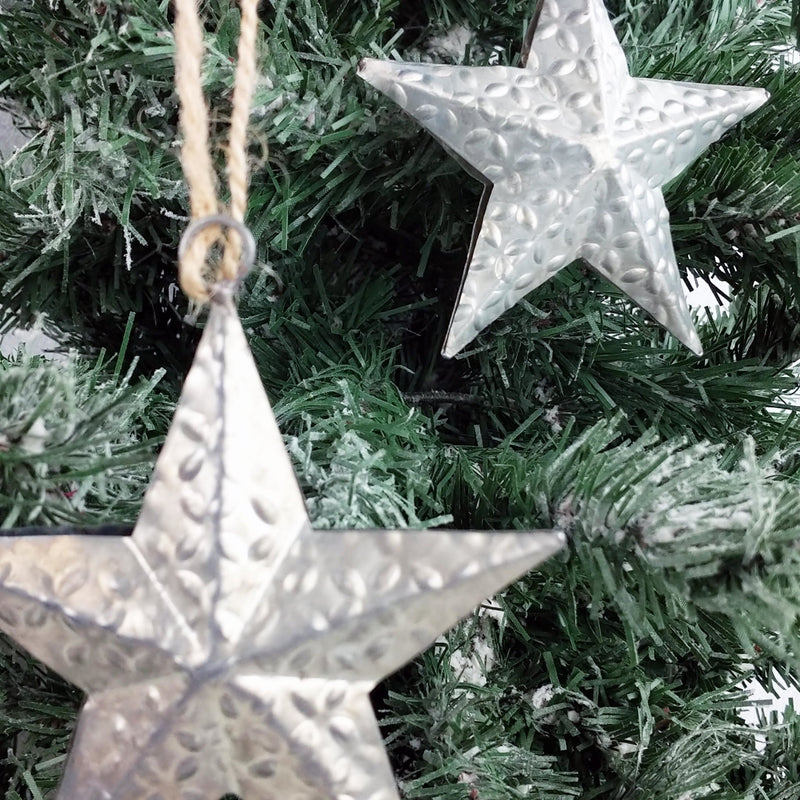 Decorative Metal Hanging Star on Christmas Tree set of 2