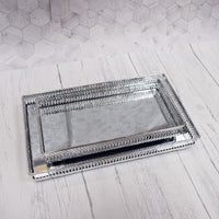 Decorative Nickel Trays - Mirror Effect Rectangular Silver set of two