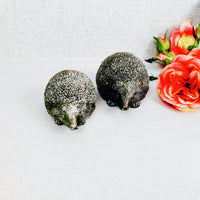 Decorative Silver Style Hedgehogs ornaments front view