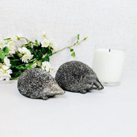 Decorative Silver Style Hedgehogs ornaments with candle