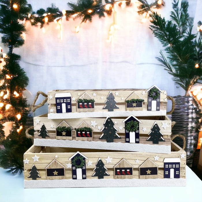 Festive Christmas Market Crates - Cherish Home