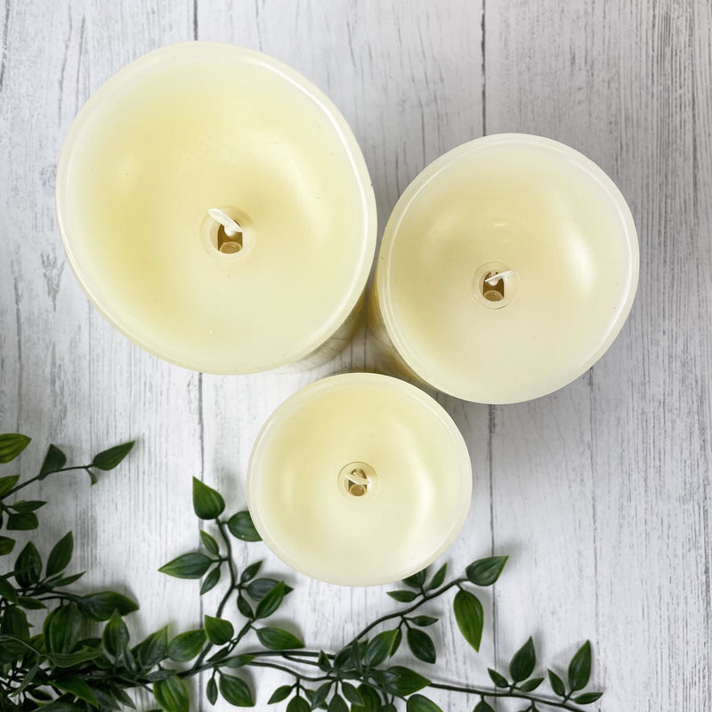 Ivory Colour Real Wax Flameless Vanilla-Scented Battery Candles