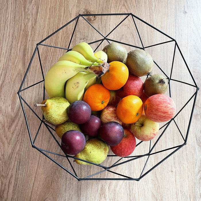 Geometric Contemporary Wire Storage Basket Fruit Bowl top view