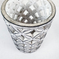Geometric Stone Candle Holder Close up