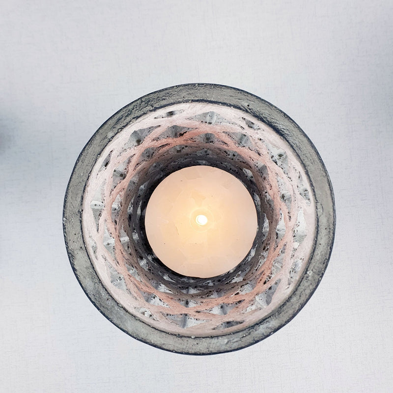 Geometric Stone Candle Holder top view