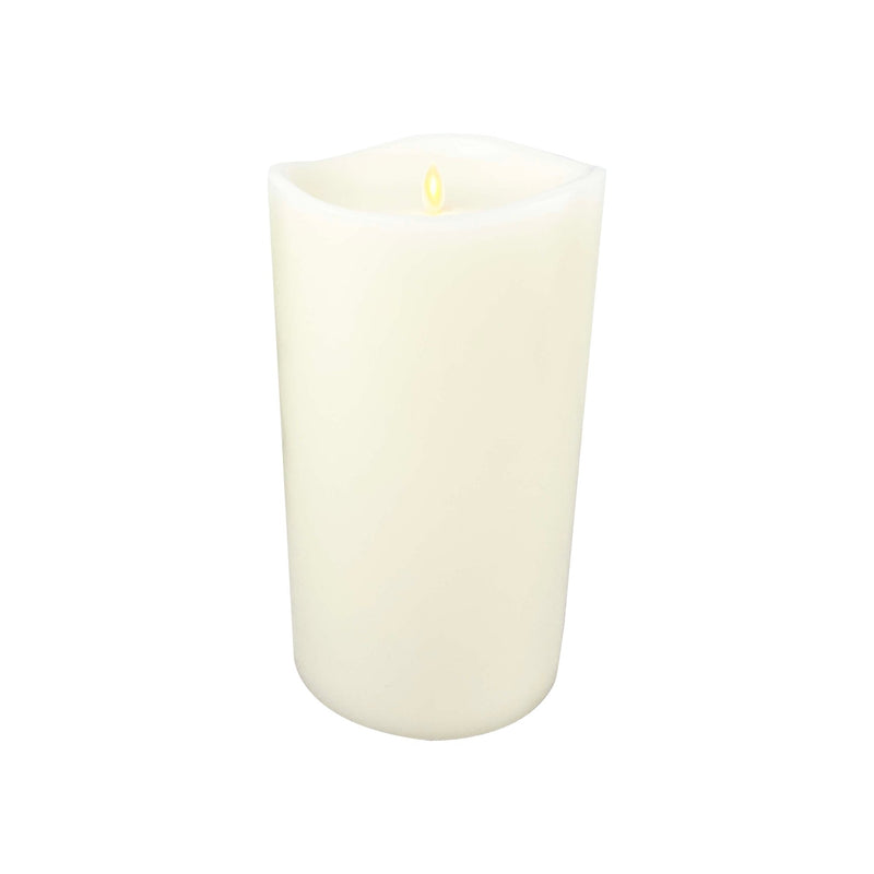Giant Luminara Flameless Ivory Pillar Candle with Wax Finish