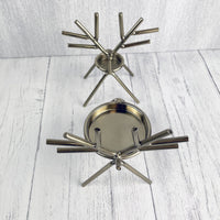 Gold Reindeer Candle Holder Set top view