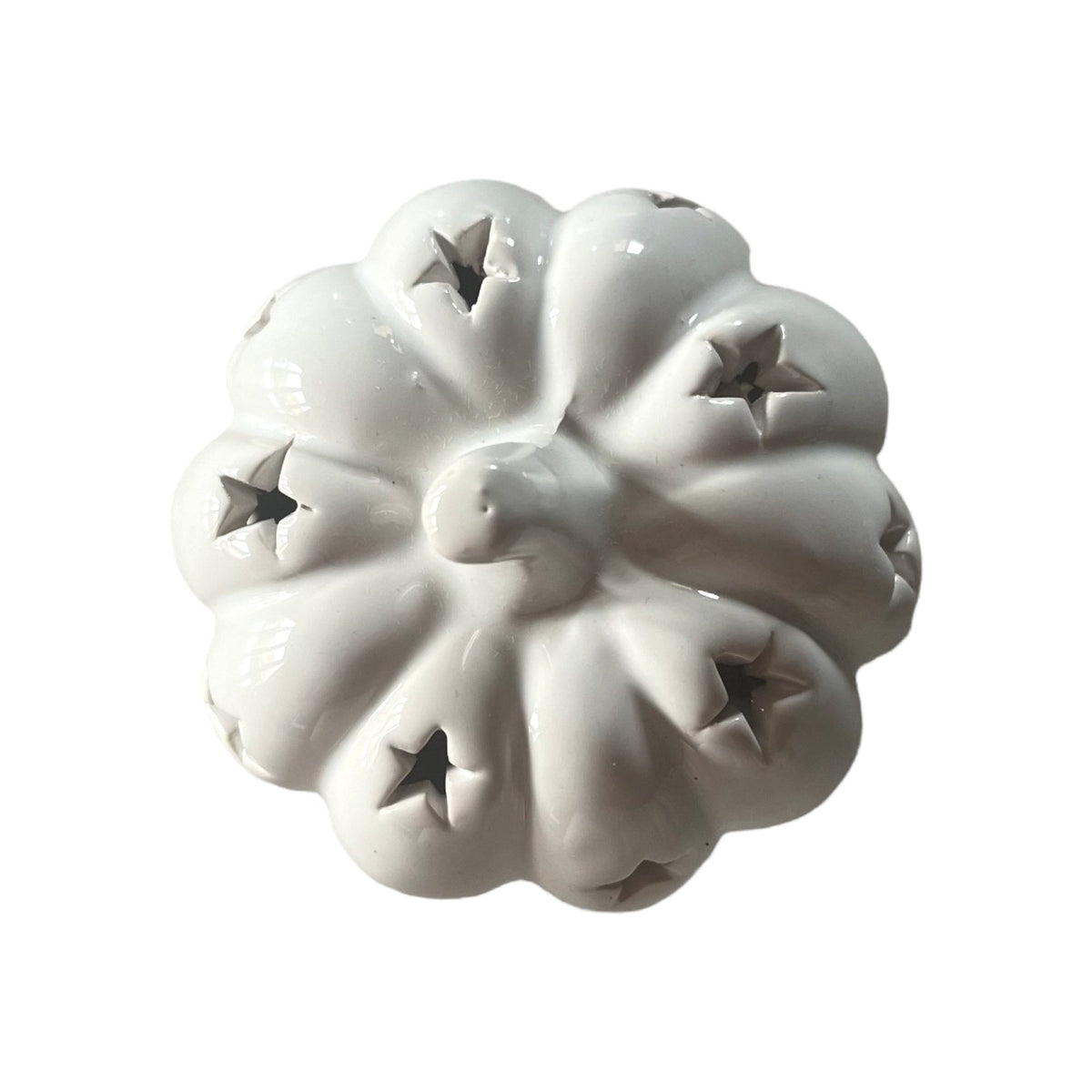Halloween LED Ceramic White Pumpkin 8cm - Cherish Home