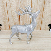 Hanging Silver Stag Christmas Tree Decoration