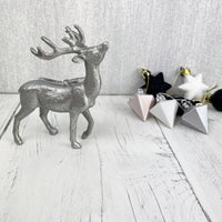 Hanging Silver Stag Christmas Tree Decoration