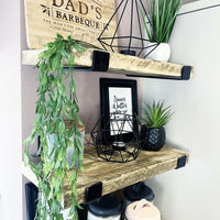 Hanging Vine Spray trailing from wooden kitchen shelving