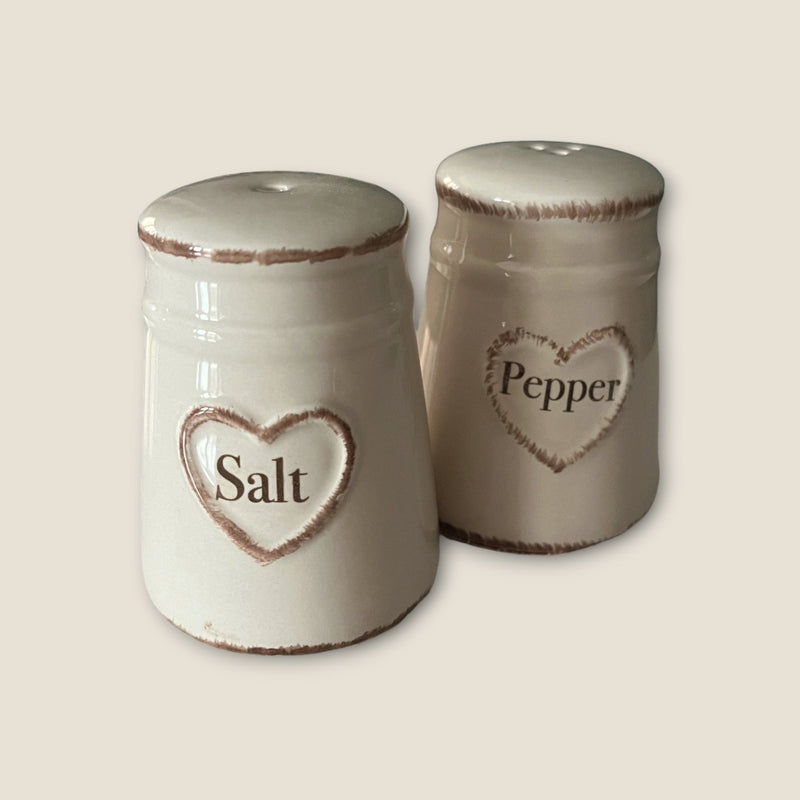 Heart Embossed Salt & Pepper Pots - Cherish Home
