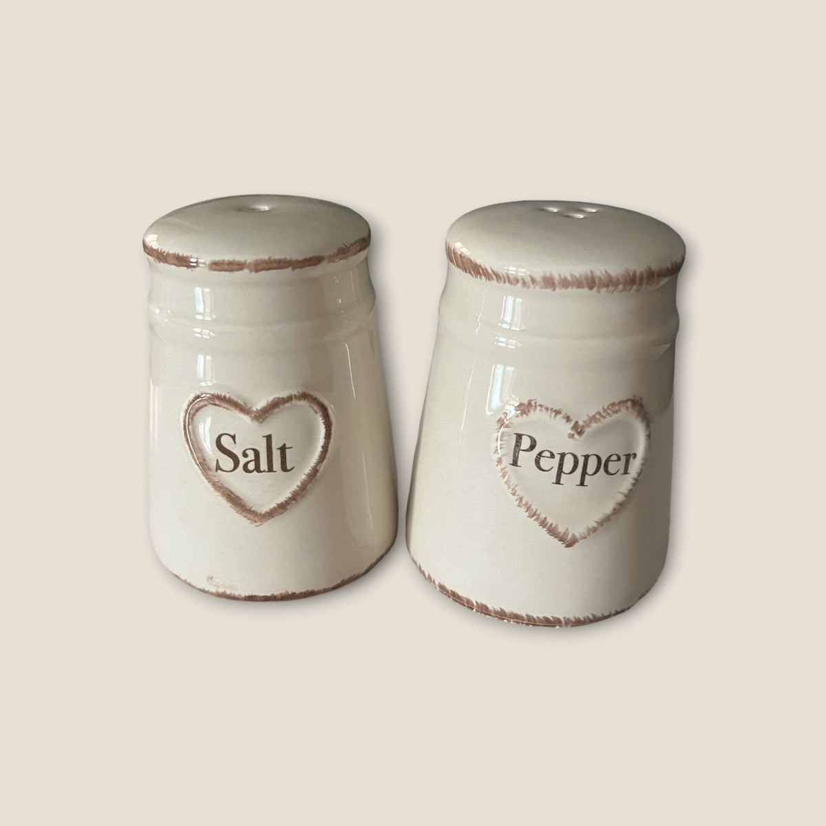 Heart Embossed Salt & Pepper Pots - Cherish Home