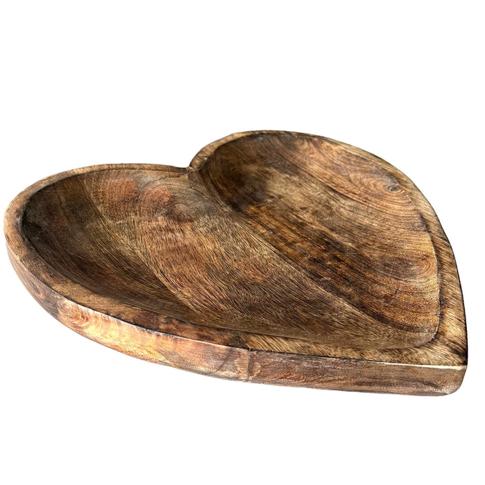 Heart Shaped Mango Wood Fruit Bowl - Cherish Home