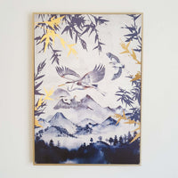 Japanese Gold Leaf Heron Canvas Print
