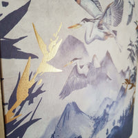 Japanese Gold Leaf Heron Canvas Print close up