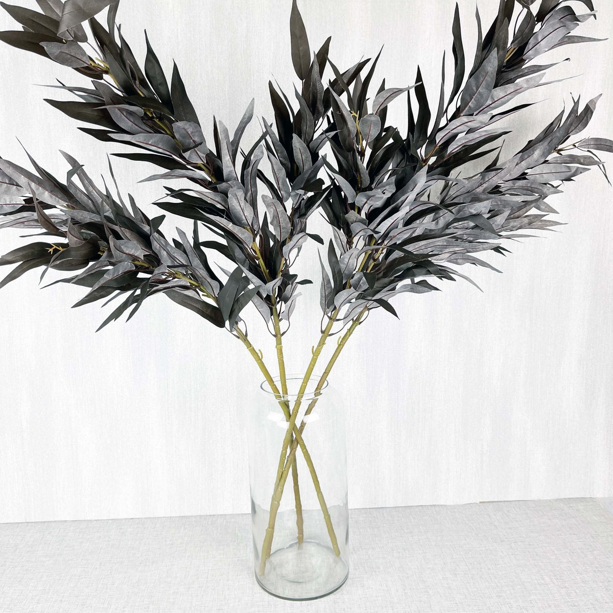 Jewel Toned Burgundy Eucalyptus Foliage in Glass vase