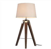 Lamp Tripod Table Light Contemporary Wood Base Grey/Brown - Cherish Home